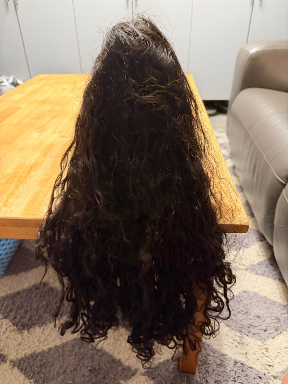 Long Curly Dark Brown Wig with Natural Texture